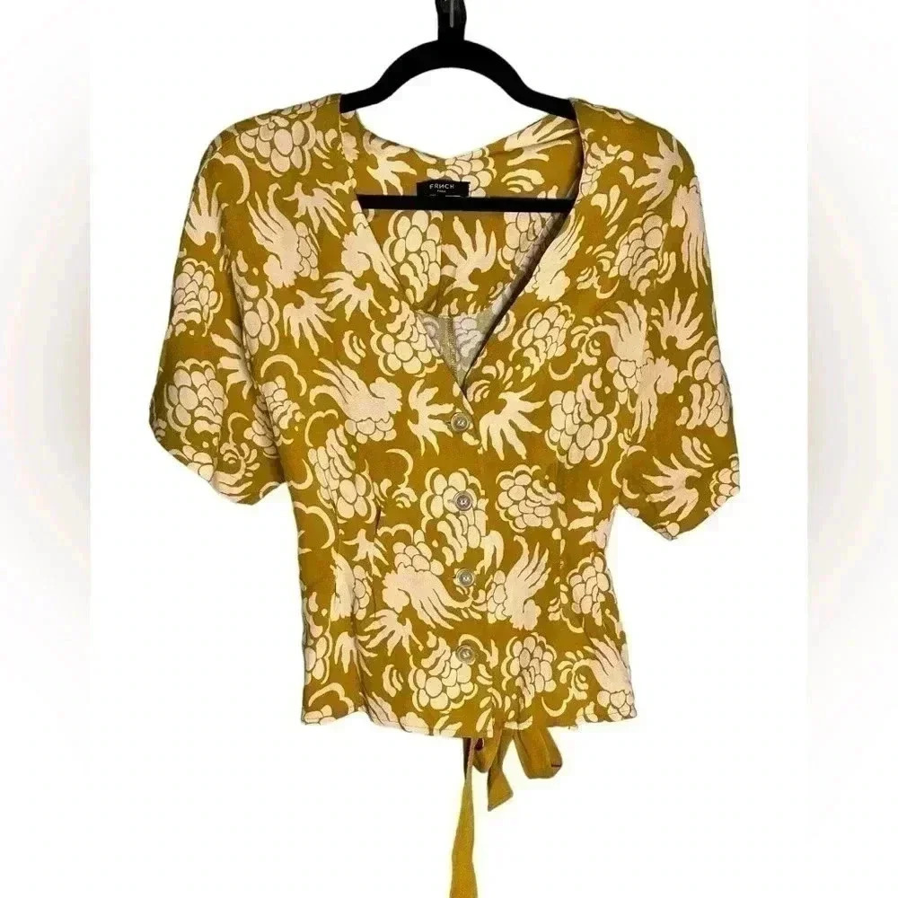 Frnch Carminda Top (Olive) Size Small - Picture 3 of 9